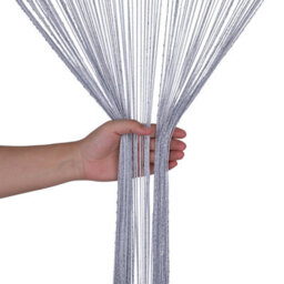 Neel Blue String Curtains Glitter Fringe Panel Fly Screen Doorway Tassel Curatin, 200Cm X 90Cm - Silver - thumbnail 5