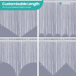 Neel Blue String Curtains Glitter Fringe Panel Fly Screen Doorway Tassel Curatin, 200Cm X 90Cm - Silver - thumbnail 8