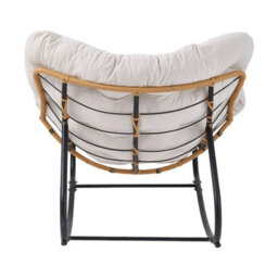 Beige Seat Cushion Small Size Chair Rocking Chair Reclining Chair Bird Nest Rattan Balcony Home Leisure Lazy Sofa - thumbnail 4