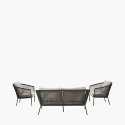 Pacific Lifestyle 4 Seater Dark Grey Rattan Lounge Set Outdoor Furniture - thumbnail 4