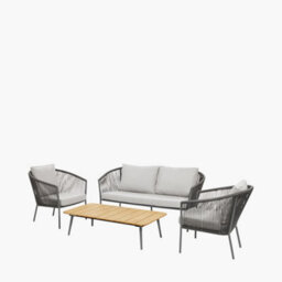 Pacific Lifestyle 4 Seater Dark Grey Rattan Lounge Set Outdoor Furniture - thumbnail 3