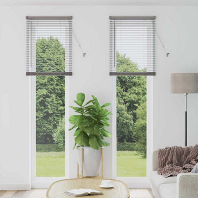 Berkfield Window Blind With Curtains Manual Silver Aluminium - image 1