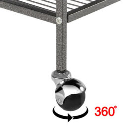Yaheetech Black Metal Rolling Bird Cage With 3 Perches & 4 Feeders & Storage Shelf - thumbnail 5