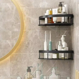 4X Corner Shower Caddy Bathroom Storage Shelf Rack Basket Organiser Tidy Tray - thumbnail 4