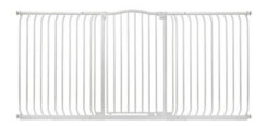 Safetots Extra Tall Curved Top Safety Gate, 197Cm - 206Cm, Matt White, Extra Tall 100Cm In Height, Pressure Fit Stair Gate - thumbnail 1