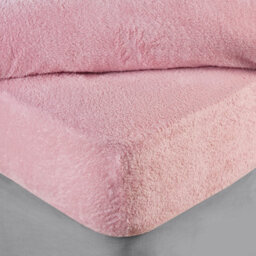 Kampala Hill Teddy Fleece Fitted Sheet Sherpa Bed Sheets Silver - thumbnail 2