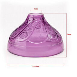 Modern Purple Glass Lamp Shade 24.5Cm Easy Fit Replacement Ceiling Pendant Light Shade, Floral Vintage Glass Hanging Lamps - thumbnail 3