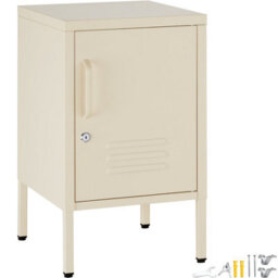 Tectake Metal Bedside Table Baker   - Cream