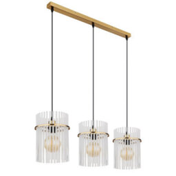 Luminosa Lighting Luminosa Gorley Bar Pendant Ceiling Light Gold Colours Matt Opal Glass Shade 3X E27 - thumbnail 2