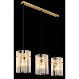 Luminosa Lighting Luminosa Gorley Bar Pendant Ceiling Light Gold Colours Matt Opal Glass Shade 3X E27 - thumbnail 4