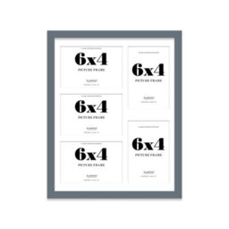 14X11 Inch 5 Opening Photo Collage Frame, Display Five 6X4 Inch Photos, Multi Aperture Family Picture Frame, Grey - thumbnail 2