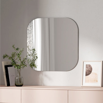 Emke Square Wall Mounted Mirror 60Cm Decorative Wall-Mounted Hanging Bathroom Bedroom Living Room Vanity Mirror - image 1