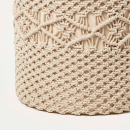 Homescapes Astrid Natural Macrame Pouffe, 42 Cm Tall - thumbnail 3