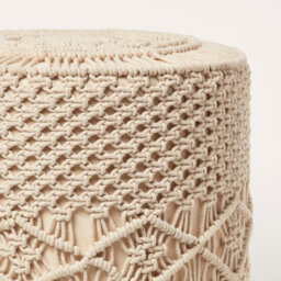 Homescapes Astrid Natural Macrame Pouffe, 42 Cm Tall - thumbnail 4