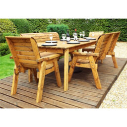Marlborough Traditional 8 Seater Table Set - 2 X Chair Cushion, 2 X Winchester Cushion, 1 X Burgundy Parasol & Base & 1 X Cushion Storage Bag - thumbnail 5