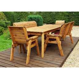 Marlborough Traditional 8 Seater Table Set - 2 X Chair Cushion, 2 X Winchester Cushion, 1 X Burgundy Parasol & Base & 1 X Cushion Storage Bag - thumbnail 3