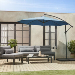 Sweeek - Offset Round Parasol 350Cm Duck Blue 350X350X250 Cm - Hardelot - thumbnail 6