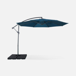 Sweeek - Offset Round Parasol 350Cm Duck Blue 350X350X250 Cm - Hardelot - thumbnail 2