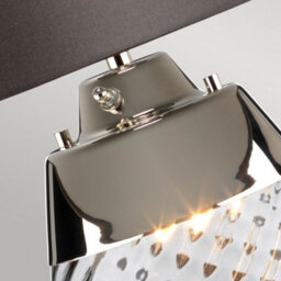 Luminosa Lighting Elstead Lena 2 Light Large Smoke Table Lamp, Smoke-Tinted Glass , Slate Shade, E27 - thumbnail 2