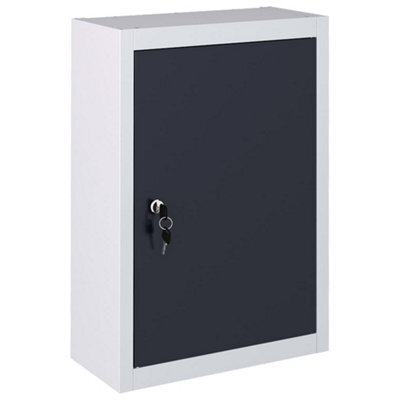 Walplus Wall Mounted Tool Cabinet Industrial Style Metal Grey And Black - image 1
