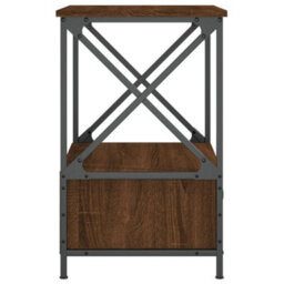 Berkfield Industrial Bedside Table Brown Oak 50X41X65 Cm Engineered Wood - thumbnail 7