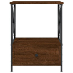 Berkfield Industrial Bedside Table Brown Oak 50X41X65 Cm Engineered Wood - thumbnail 5