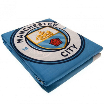 Manchester City Fc Pulse Reversible Duvet Cover Set Blue/white (Double) - image 1