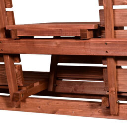 Outsunny Convertable 3-Seater Wood Bench Table Garden W/ Armrests Orange - thumbnail 8