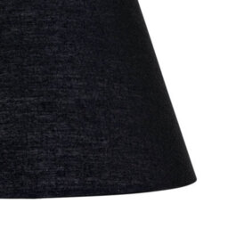 First Choice Lighting Set Of 2 Black Cotton 20Cm Diameter Tapered Fabric Lamp Shades - thumbnail 4