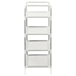 Berkfield Shoe Rack With 4 Shelves Metal And Non-Woven Fabric Silver - thumbnail 5
