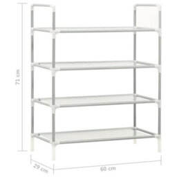 Berkfield Shoe Rack With 4 Shelves Metal And Non-Woven Fabric Silver - thumbnail 7