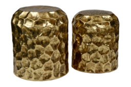 Orsina Handcrafted Set Of 2 Stools, Vintage Outdoor Stools For Garden, Aesthetic Lightweight Stools For Livingroom