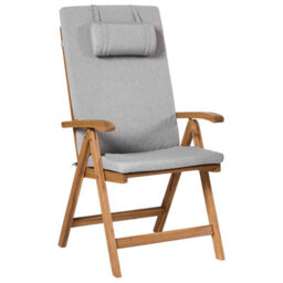 Beliani Set Of 2 Garden Chairs With Cushions Java Premium Acacia Wood Grey Melange - thumbnail 4