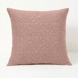Ameha Pink Embossed Pebbles Velvet Cushion Cover, 18X18 Inch, Ultra Soft, Breathable & Hypoallergenic