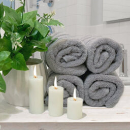 Casabella Premium Quality 4 Silver Hand Towels 100% Combed Cotton 650 Gsm Quick Dry Hand Towels Set 50X90 Cm - thumbnail 6
