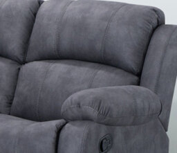 Furnishings For Less UK Alaska Grey Fabric Reclining Corner Sofa 5 Seater Suede Manual Recliner Comfortable Padded Arms - thumbnail 2