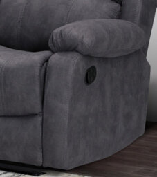 Furnishings For Less UK Alaska Grey Fabric Reclining Corner Sofa 5 Seater Suede Manual Recliner Comfortable Padded Arms - thumbnail 5