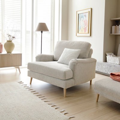 Abakus Direct Harper Chenille Armchair Cream - image 1