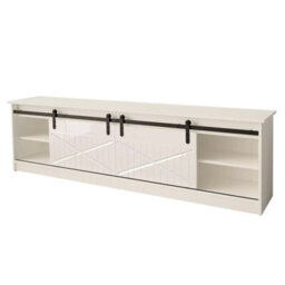 Granero Black Tv Cabinet With Built In Electric Fireplace Modern Black Gloss Entertainment Unit - thumbnail 4