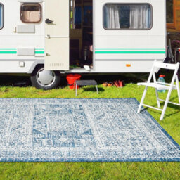 Homeart Outdoor Indoor Rug, Easy Clean, Uv Weather Resistant Rug For Patio, Gardenvintage Blue, Cream,120X170Cm - thumbnail 3