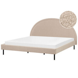 Beliani Bed Boucle Margut 180 X 200 Cm (Eu Super King) Beige - thumbnail 1
