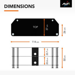 "Avf Classic 1.14M Glass Corner Tv Stand With Cable Management For Tvs Up To 55"" - Black & Chrome" - thumbnail 6
