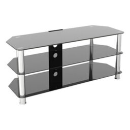 "Avf Classic 1.14M Glass Corner Tv Stand With Cable Management For Tvs Up To 55"" - Black & Chrome" - thumbnail 1