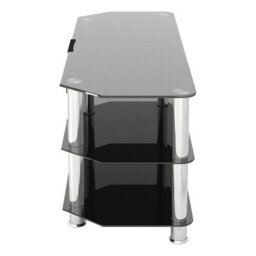 "Avf Classic 1.14M Glass Corner Tv Stand With Cable Management For Tvs Up To 55"" - Black & Chrome" - thumbnail 8