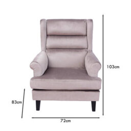 Fwstyle Loretta Mink Velvet Ribbed Back Cushioned Armchair - thumbnail 4