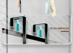 Punch Free Hanging Shower Rack , Black Over The Door Bathroom Organizer - thumbnail 6