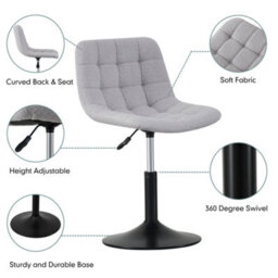MCC Direct Dressing Table Chair Height Adjustable Vanity Stool - Drake - thumbnail 3