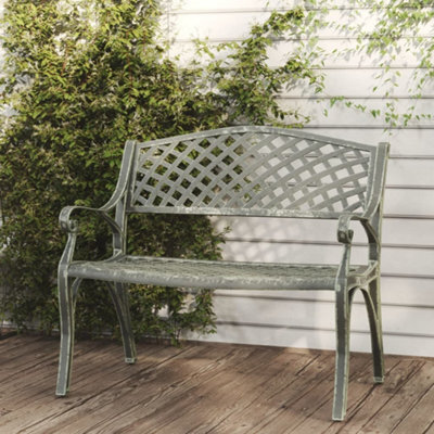 Vidaxl Garden Bench 102 Cm Cast Aluminium Green - image 1