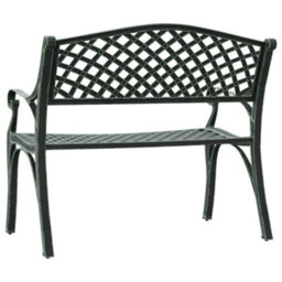 Vidaxl Garden Bench 102 Cm Cast Aluminium Green - thumbnail 5