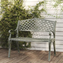 Vidaxl Garden Bench 102 Cm Cast Aluminium Green